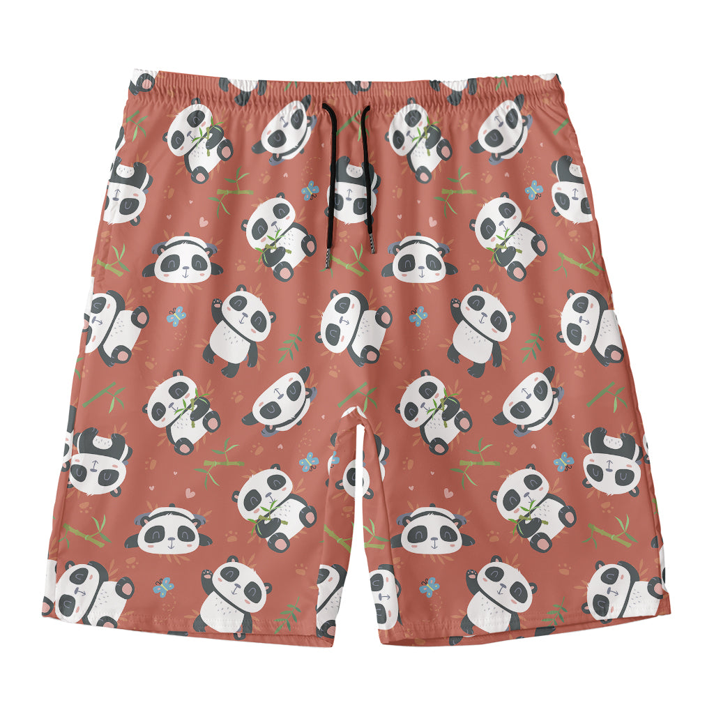 Baby Panda And Bamboo Pattern Print Men's Swim Trunks