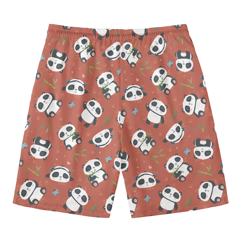 Baby Panda And Bamboo Pattern Print Men's Swim Trunks