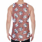 Baby Panda And Bamboo Pattern Print Men's Velvet Tank Top