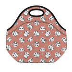 Baby Panda And Bamboo Pattern Print Neoprene Lunch Bag