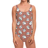 Baby Panda And Bamboo Pattern Print One Piece Swimsuit