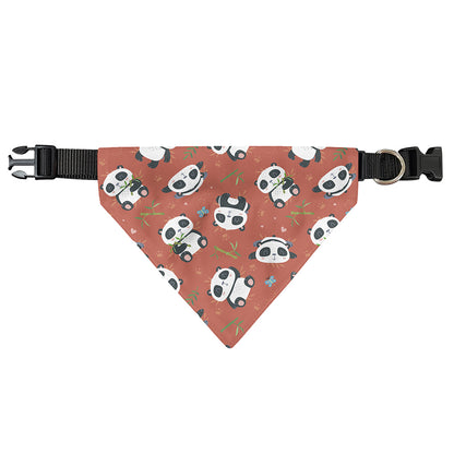 Baby Panda And Bamboo Pattern Print Over The Collar Dog Bandana