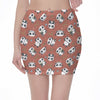 Baby Panda And Bamboo Pattern Print Pencil Mini Skirt