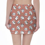 Baby Panda And Bamboo Pattern Print Pencil Mini Skirt