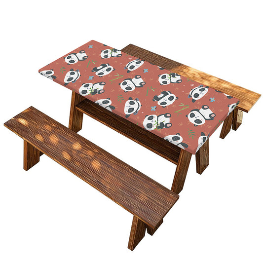 Baby Panda And Bamboo Pattern Print Picnic Table Cover