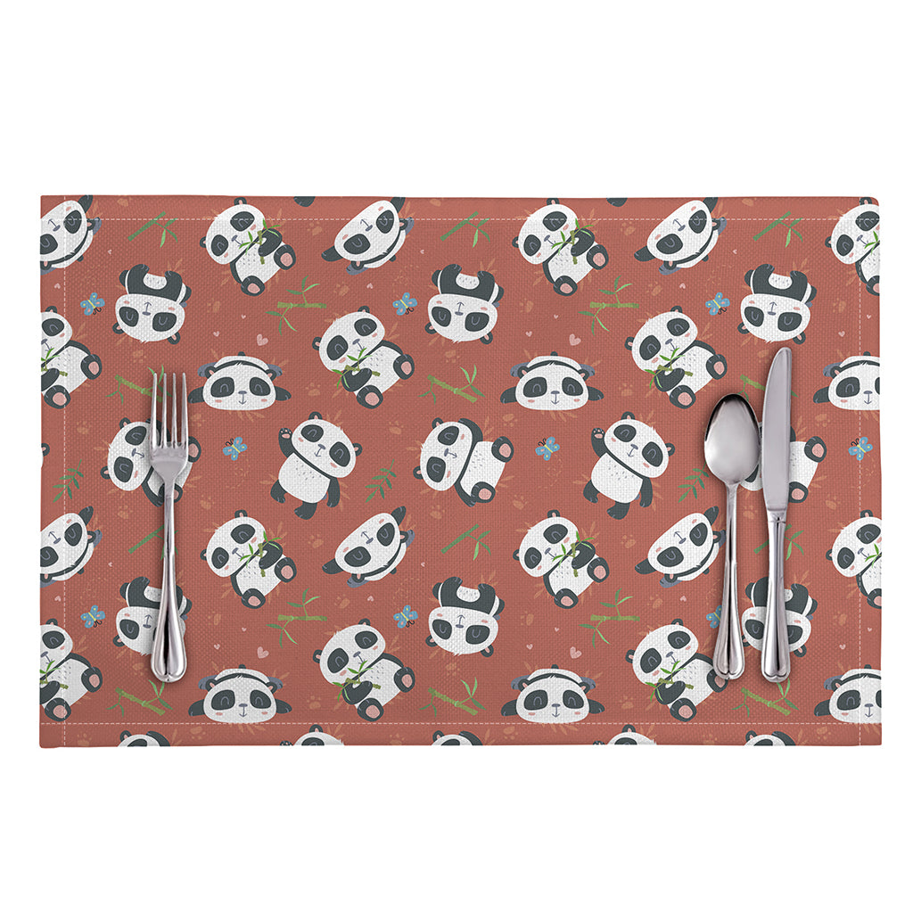 Baby Panda And Bamboo Pattern Print Placemat