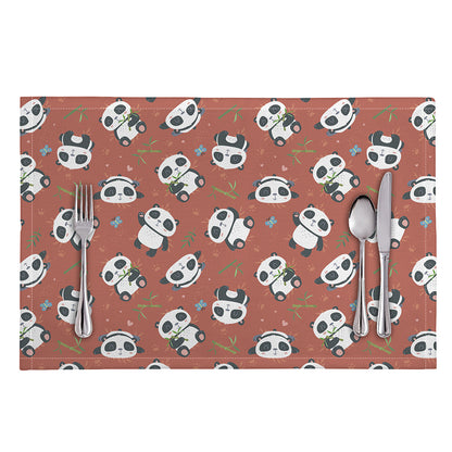 Baby Panda And Bamboo Pattern Print Placemat
