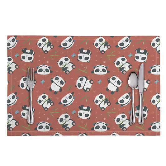 Baby Panda And Bamboo Pattern Print Placemat