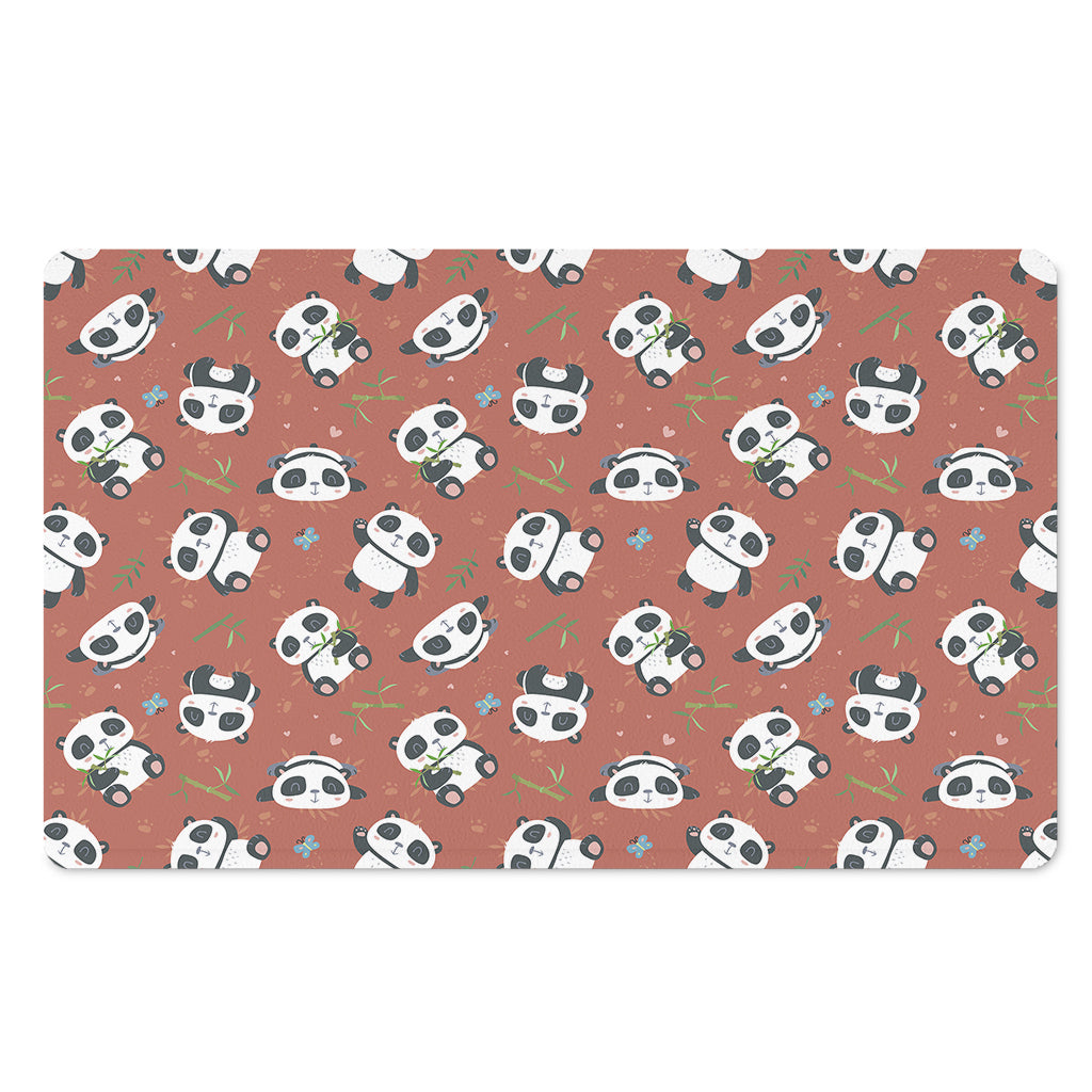 Baby Panda And Bamboo Pattern Print Polyester Doormat