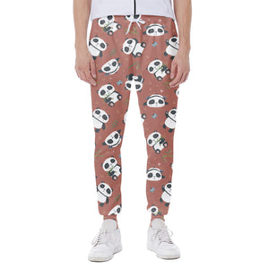 Baby Panda And Bamboo Pattern Print Scuba Joggers