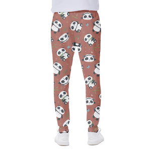 Baby Panda And Bamboo Pattern Print Scuba Joggers