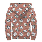 Baby Panda And Bamboo Pattern Print Sherpa Lined Zip Up Hoodie