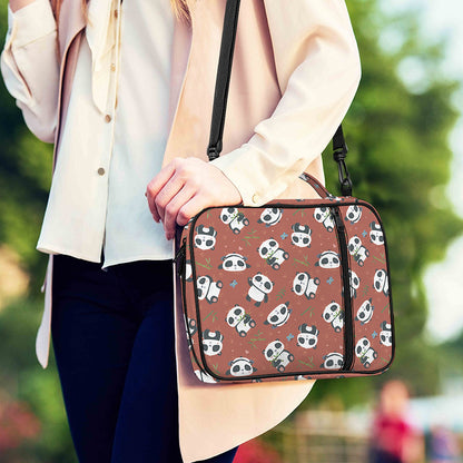 Baby Panda And Bamboo Pattern Print Shoulder Strap Bible Bag