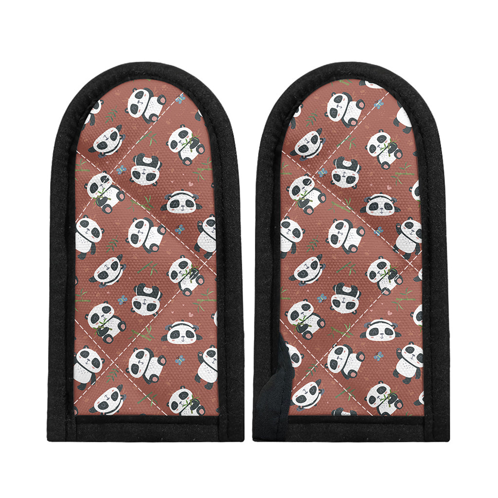 Baby Panda And Bamboo Pattern Print Skillet Handle Cover