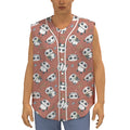 Baby Panda And Bamboo Pattern Print Sleeveless Baseball Jersey
