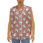 Baby Panda And Bamboo Pattern Print Sleeveless Baseball Jersey