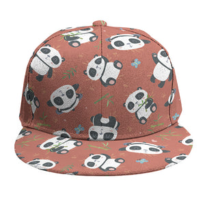 Baby Panda And Bamboo Pattern Print Snapback Cap