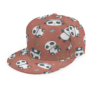 Baby Panda And Bamboo Pattern Print Snapback Cap