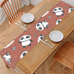 Baby Panda And Bamboo Pattern Print Table Runner