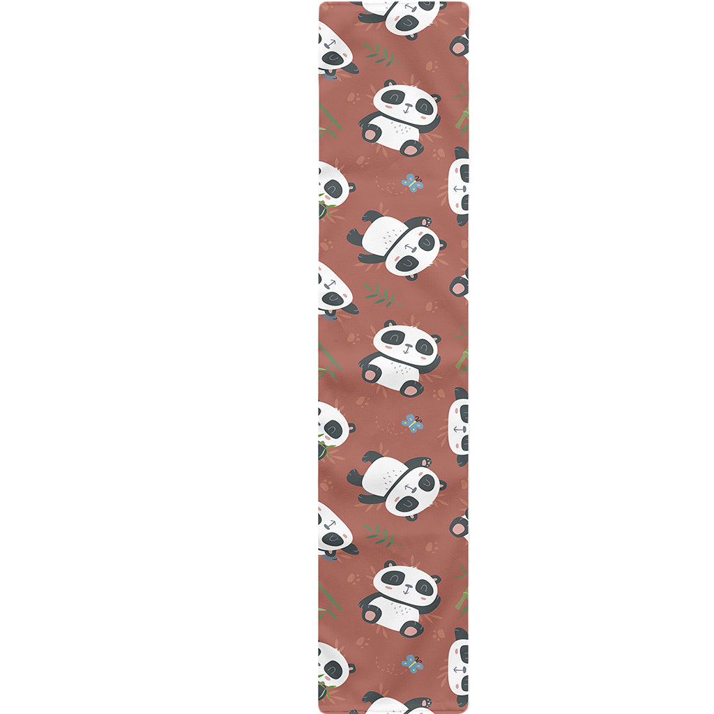 Baby Panda And Bamboo Pattern Print Table Runner