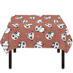 Baby Panda And Bamboo Pattern Print Tablecloth