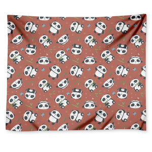 Baby Panda And Bamboo Pattern Print Tapestry