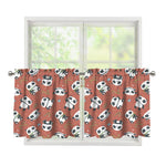Baby Panda And Bamboo Pattern Print Tier Curtains