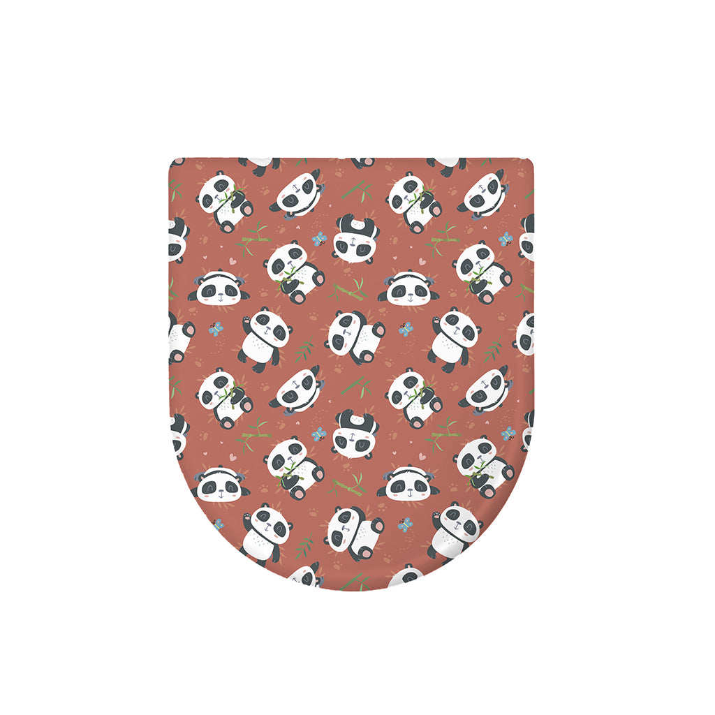 Baby Panda And Bamboo Pattern Print Toilet Lid Cover