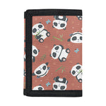 Baby Panda And Bamboo Pattern Print Trifold Wallet