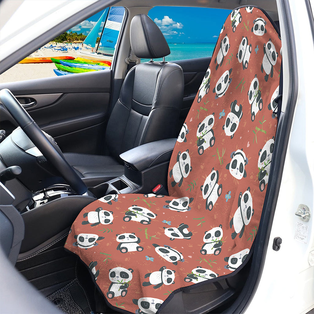 Baby Panda And Bamboo Pattern Print Waterproof Car Seat Cover