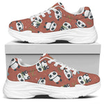 Baby Panda And Bamboo Pattern Print White Chunky Shoes