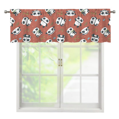 Baby Panda And Bamboo Pattern Print Window Valance