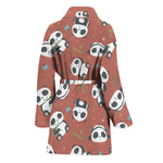 Baby Panda And Bamboo Pattern Print Women's Bathrobe