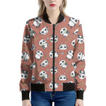 Baby Panda And Bamboo Pattern Print Women's Bomber Jacket