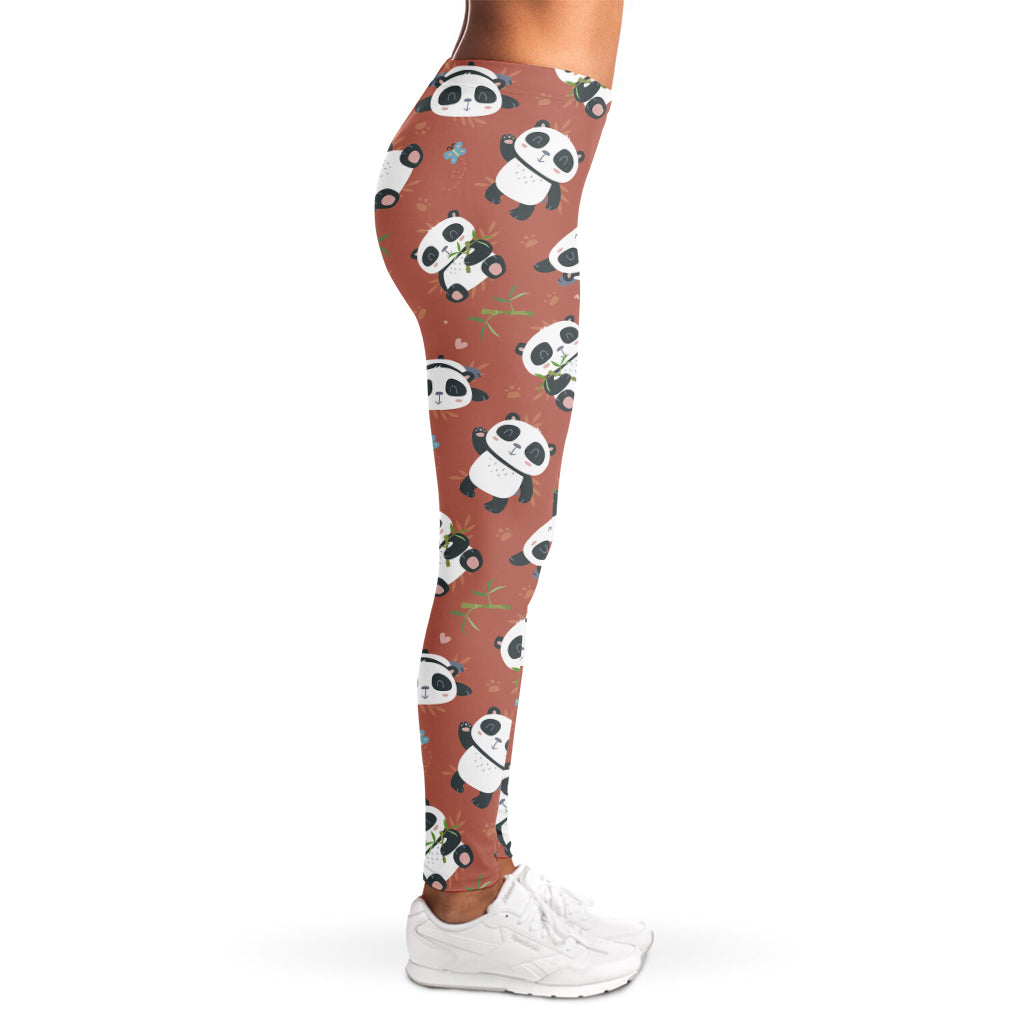 Baby Panda And Bamboo Pattern Print Women's Leggings