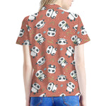 Baby Panda And Bamboo Pattern Print Women's Polo Shirt