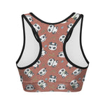 Baby Panda And Bamboo Pattern Print Women's Sports Bra