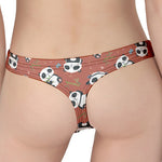 Baby Panda And Bamboo Pattern Print Women's Thong