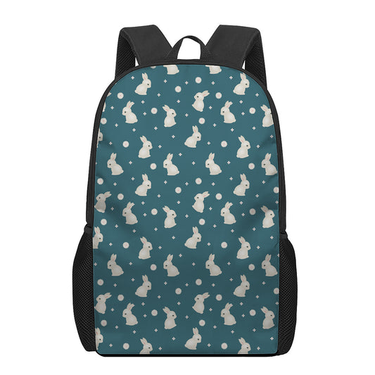 Baby Rabbit Pattern Print 17 Inch Backpack