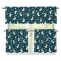 Baby Rabbit Pattern Print 3 Piece Kitchen Curtains