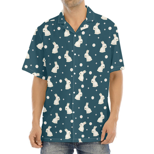 Baby Rabbit Pattern Print Aloha Shirt
