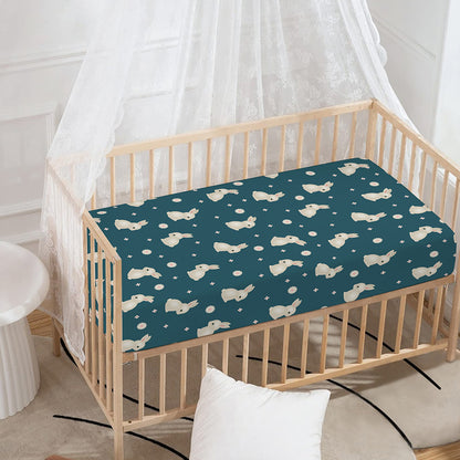 Baby Rabbit Pattern Print Baby Crib Sheet
