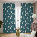Baby Rabbit Pattern Print Dimout Pencil Pleat Curtains