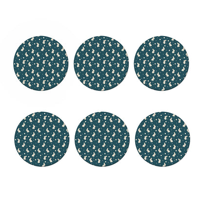 Baby Rabbit Pattern Print Coaster Set
