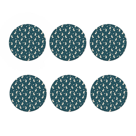 Baby Rabbit Pattern Print Coaster Set
