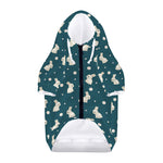 Baby Rabbit Pattern Print Dog Zip Up Hoodie