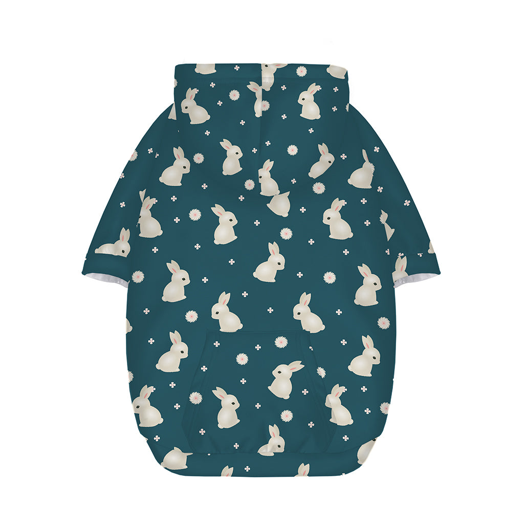 Baby Rabbit Pattern Print Dog Zip Up Hoodie