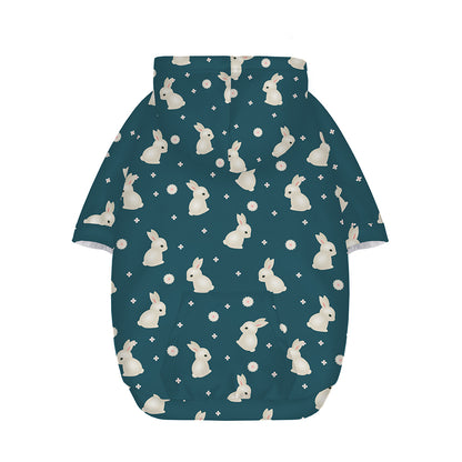 Baby Rabbit Pattern Print Dog Zip Up Hoodie