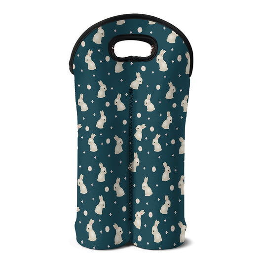 Baby Rabbit Pattern Print Double Neoprene Wine Tote