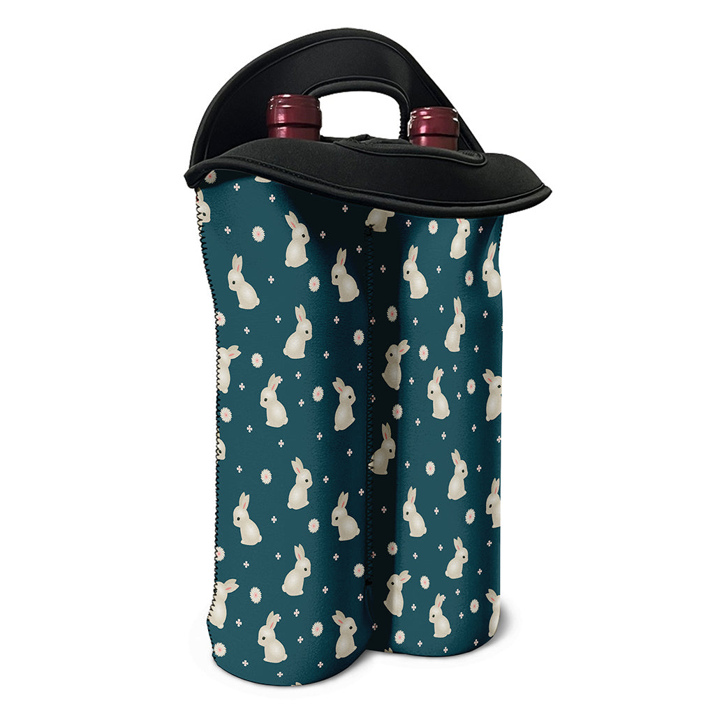 Baby Rabbit Pattern Print Double Neoprene Wine Tote